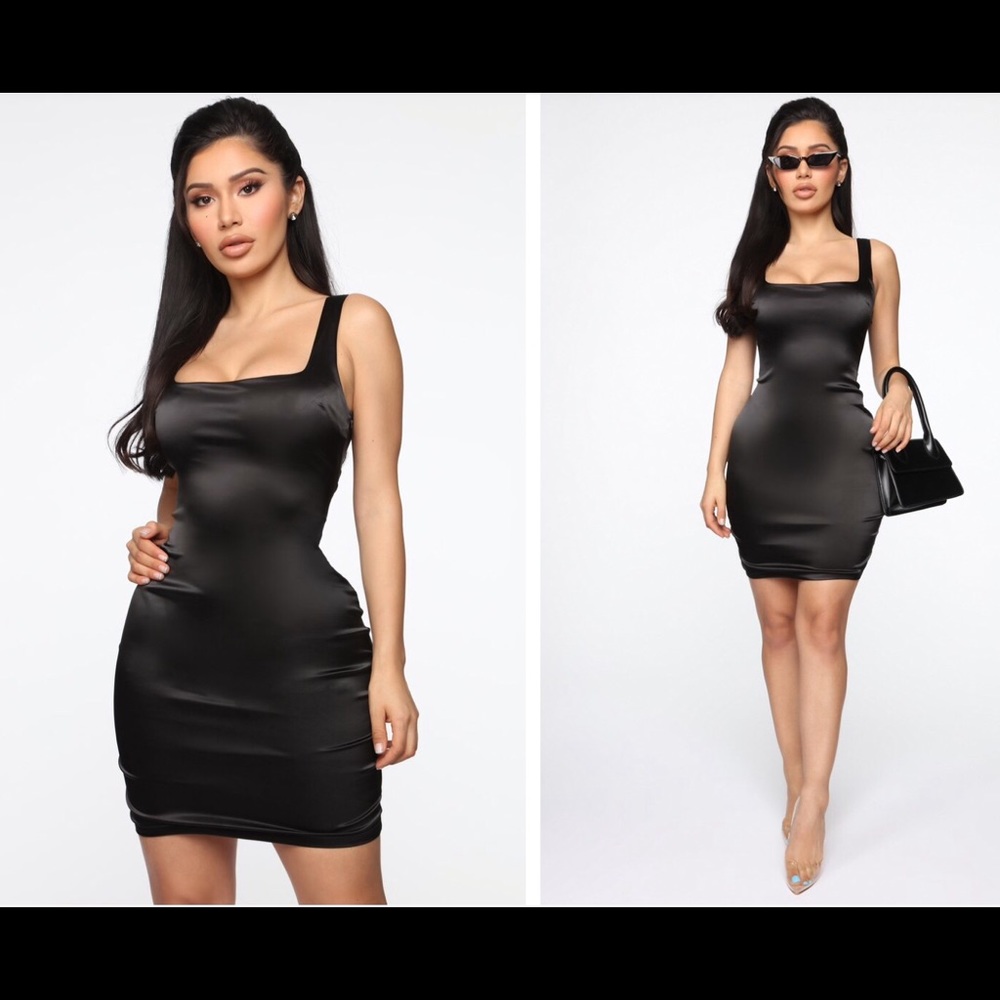 All Purpose Black Satin Dress